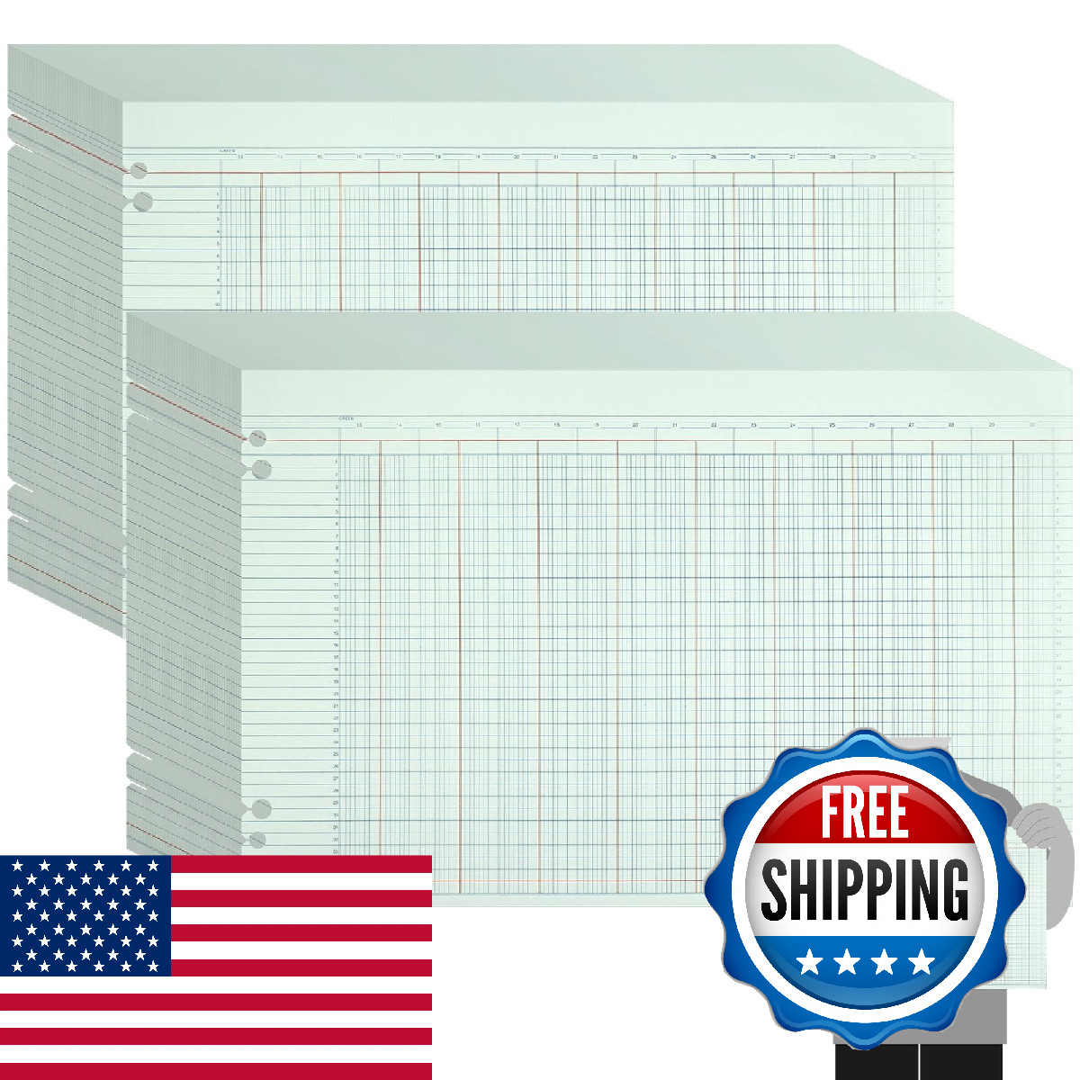 Skyygemm 200 Pcs 30 Columns Accounting Ledger Book Columnar Pad Sheet Ruled