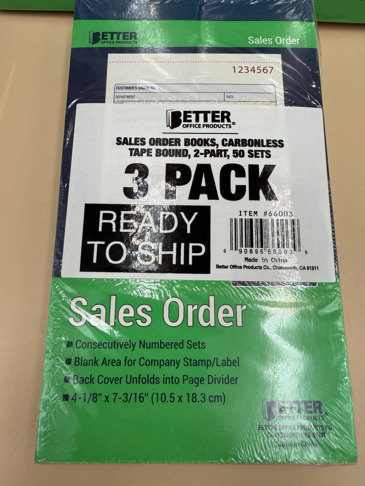 Sales Order Books, 3 Pack, 2-Part Carbonless (White/Canary Yellow),