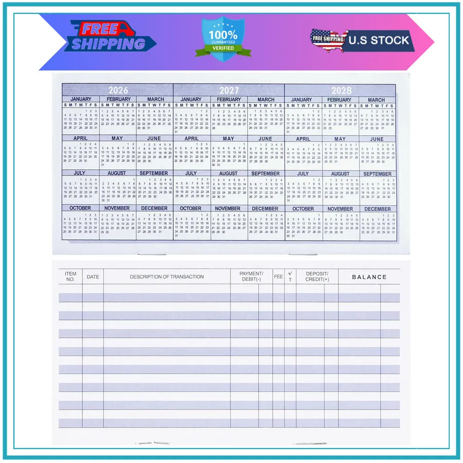 20 Pack Checkbook Registers Personal and Business Bank Transaction Ledger Books
