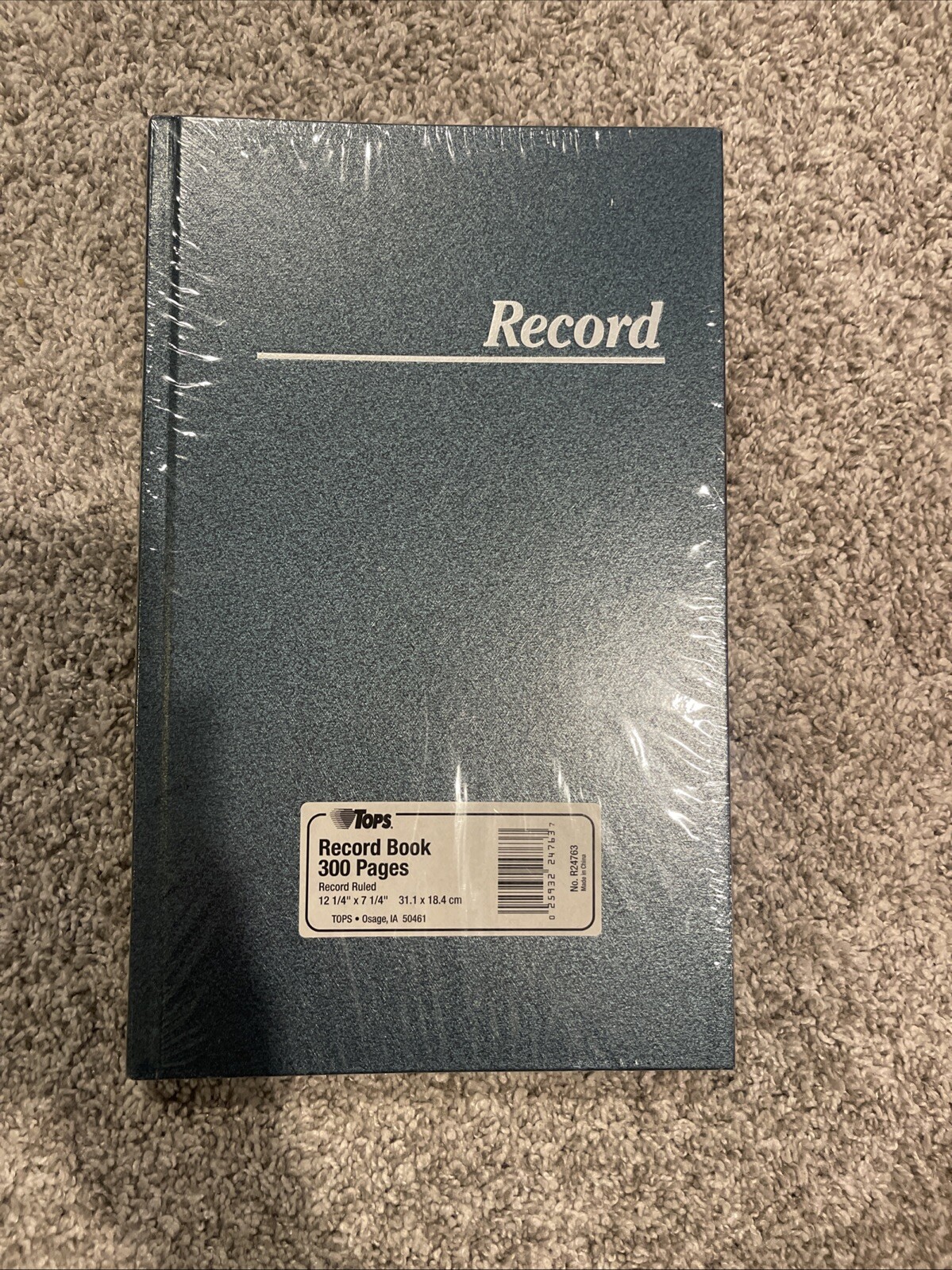 TOPS Record Book Blue Hard Cover 12 1/4” x 7 1/4” 300 Pages Record Rules Vintage