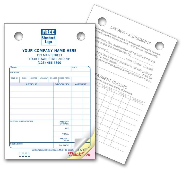 607 Jewelry Register Forms Small Classic 4 x 6″ QTY 250 2Parts