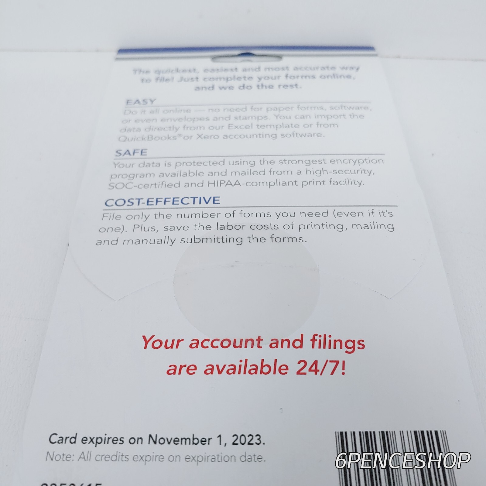 New FAST FILE Small Business Tax Filing Card, W2 & 1099 (Available 07/2024)