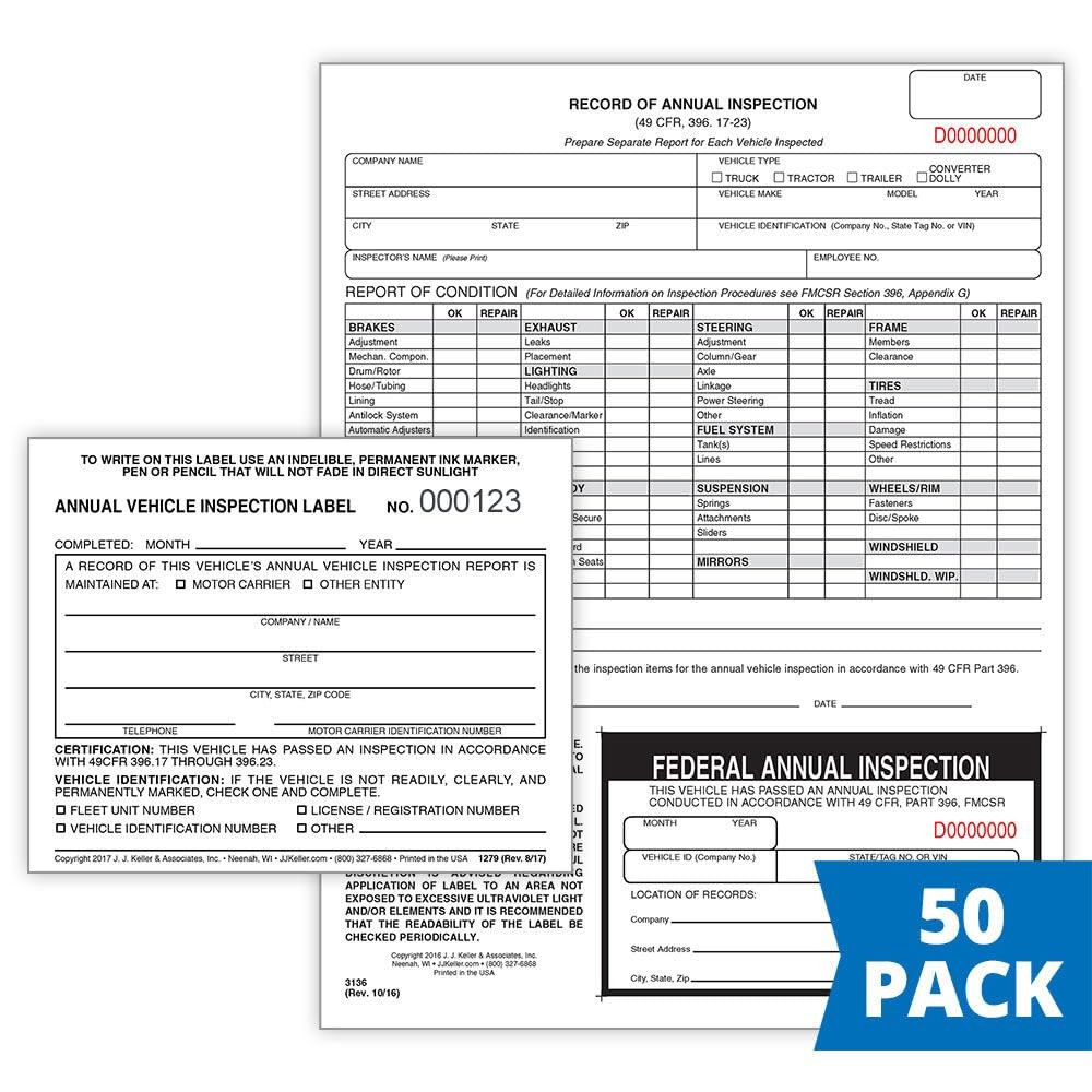 J. J. Keller & Associates, Inc. J. J. Keller 50-Pack Record Of Annual