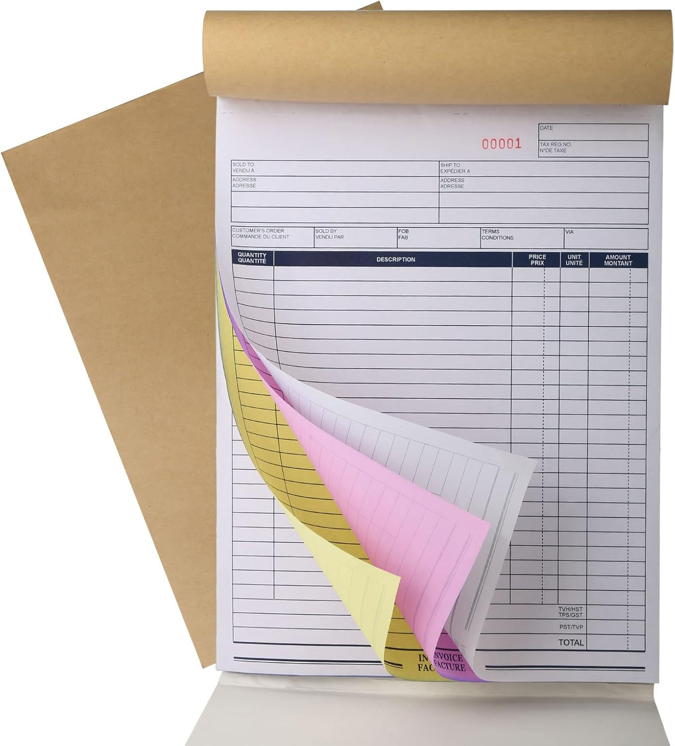Sales Order Book, 8-1/2″ X 11″ Inch, 3-Part Carbonless Forms with White, Yellow,