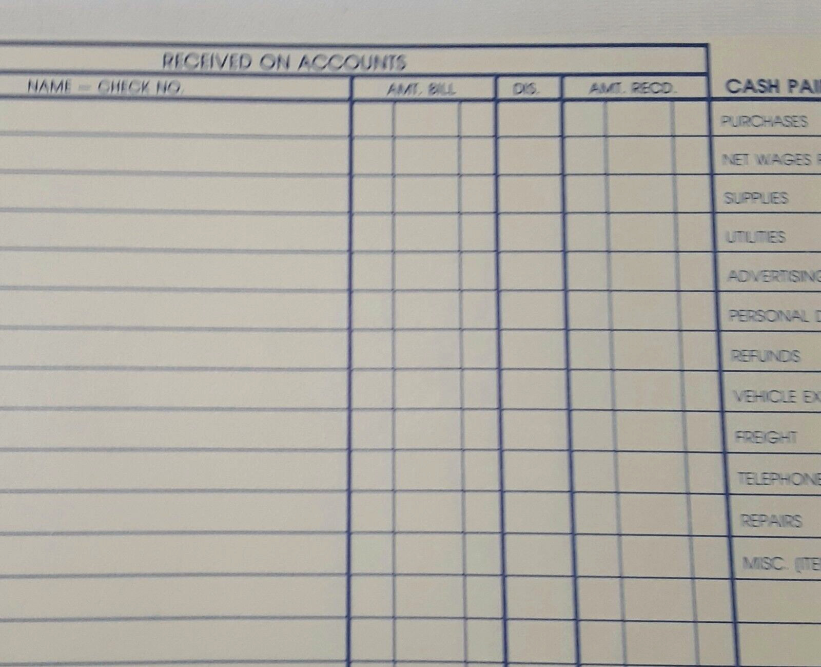 Cloes Blue Book Daily Cash Report Form DC 1987 Record Keeping Booklet Carbon