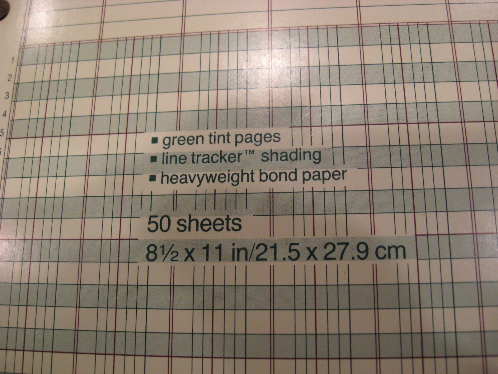Vintage 80’s 1986 Mead CAMBRIDGE 8 & 3 Green Tint Column Pads (READ DESCRIPTION)