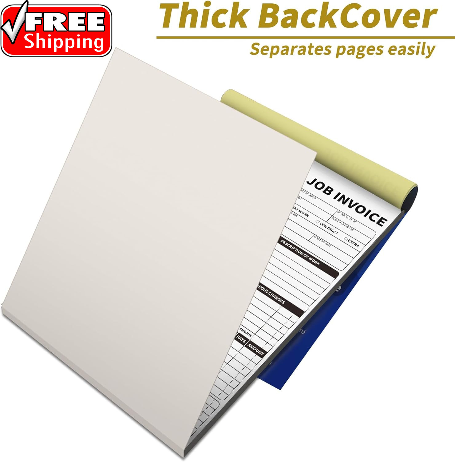 Carbonless Work Order Forms,7.5 X 11 Inches Invoices for Small Business,Sales Or
