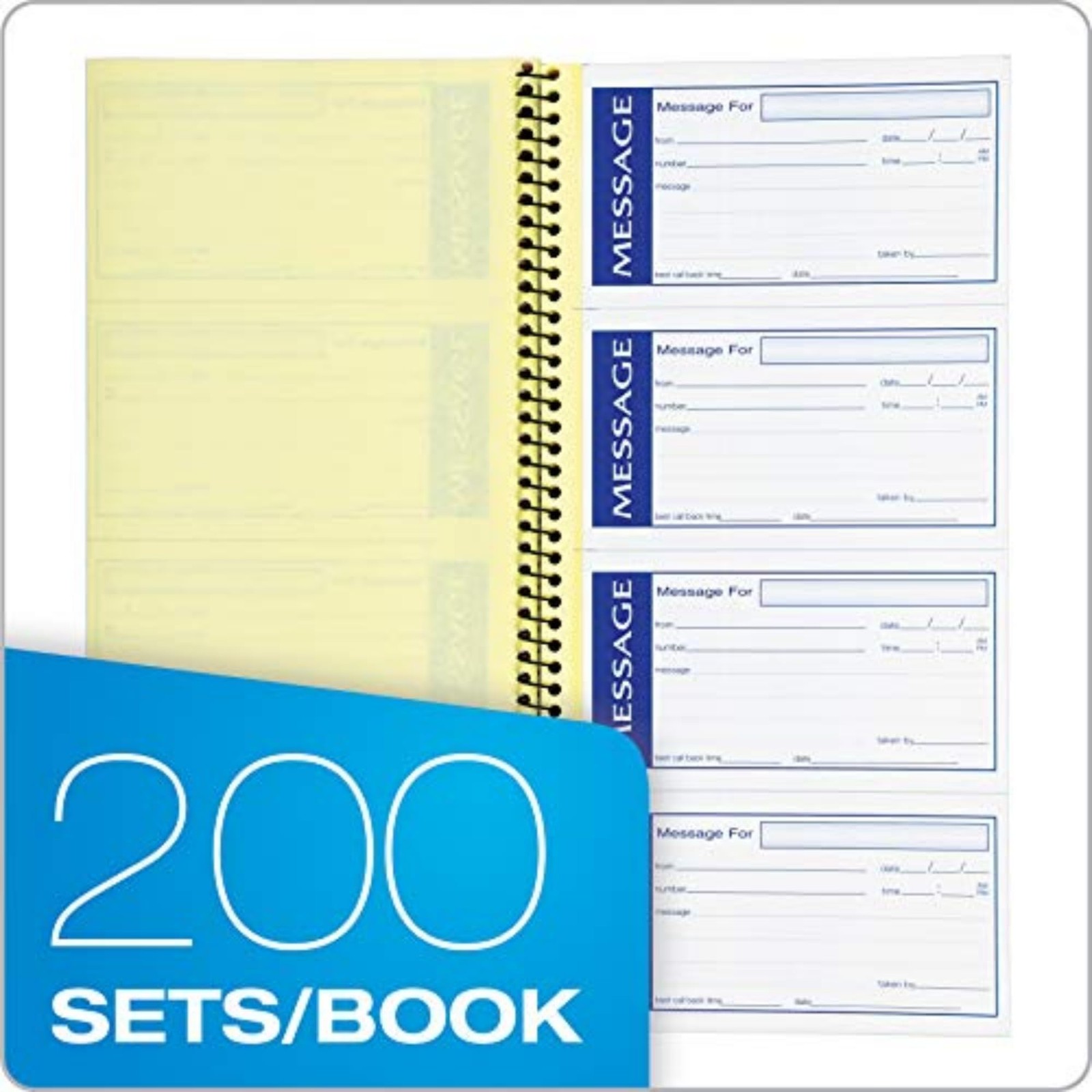 Adams Write ‘N Stick Message Pad, 2-Part, Carbonless, Blue, 5.3″ x 0.3″, Blue