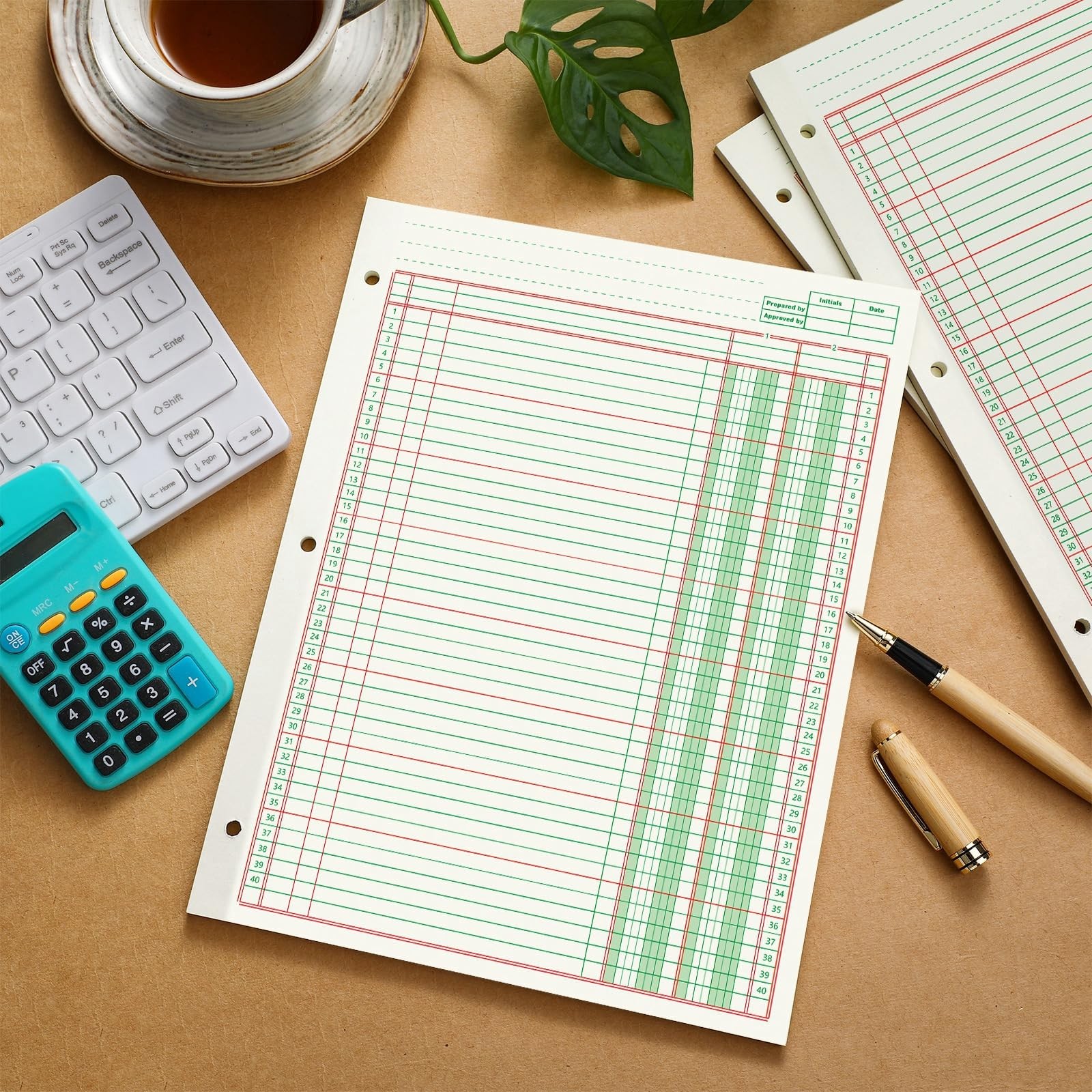5 Pack 250 Sheets Ledger Accounting Columnar Pads 3 Hole Analysis Accounting …