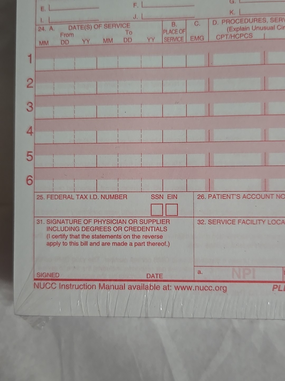 CMS 1500 HCFA Health Insurance Claim Forms (Version 02/12) 500 Forms SEALED NEW