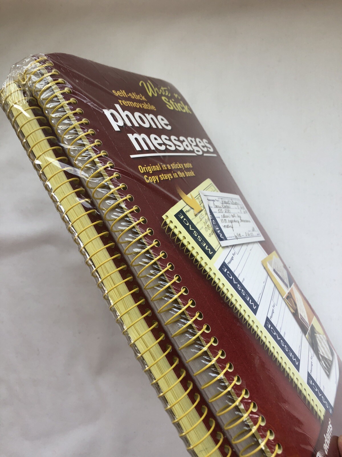 Adams Write N’ Stick Phone Message Book Carbonless 5-1/4″x11″ SC1159SWS – 4 Pack