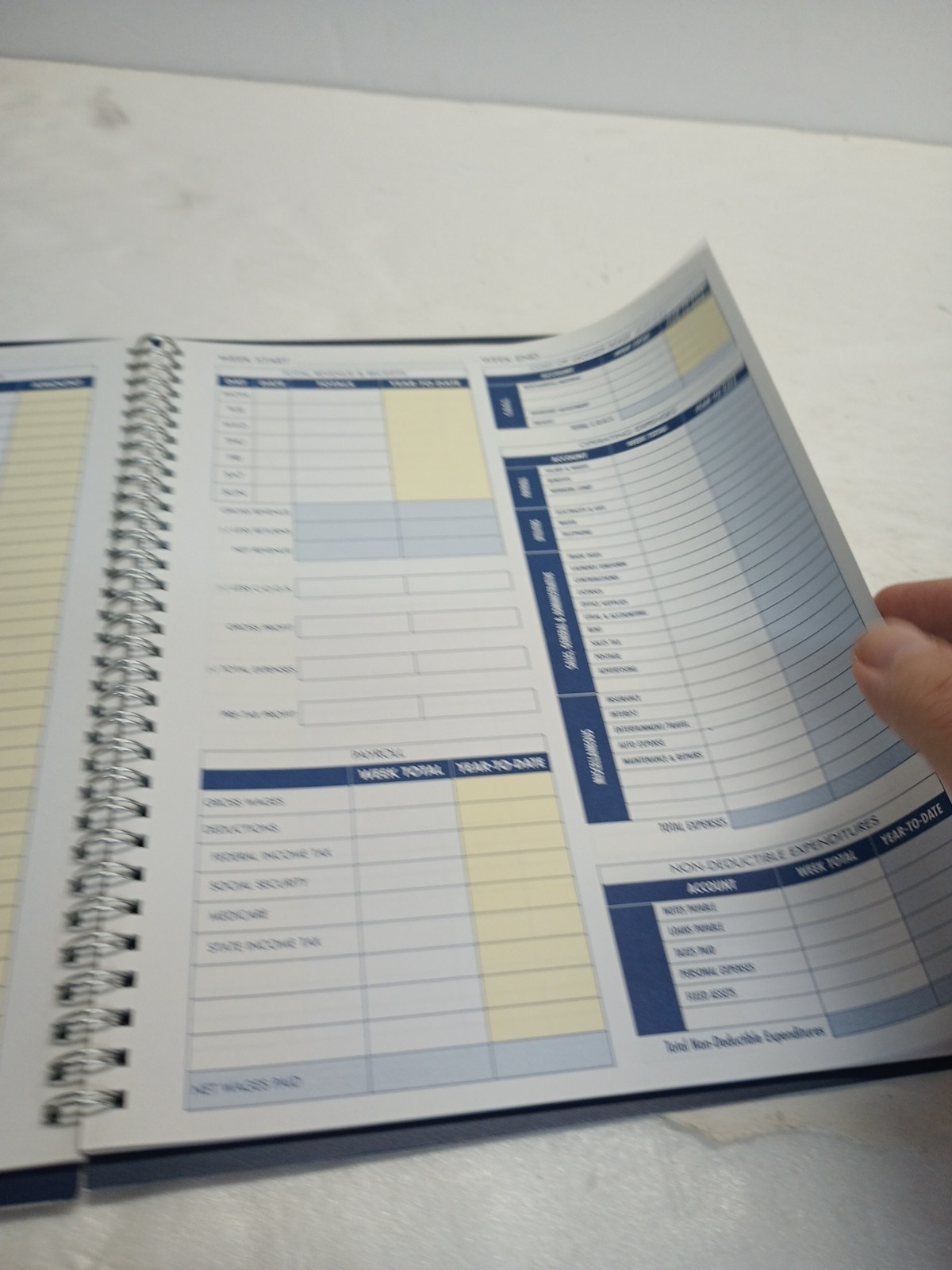 (1) PO Adams Weekly Bookkeeping Record Book, Spiral Bound,8.5 X 11 Inches, AFR70