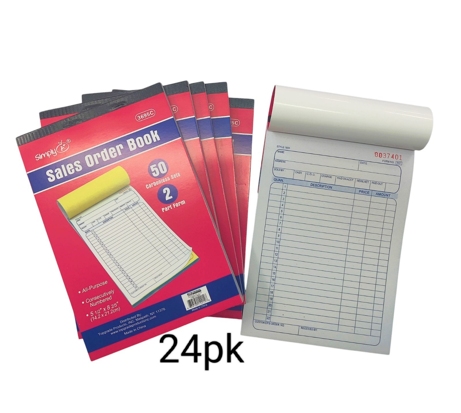 24pk Sales Order Books 2 Part 50 Sets All Purpose Receipt Ivoice Form Book