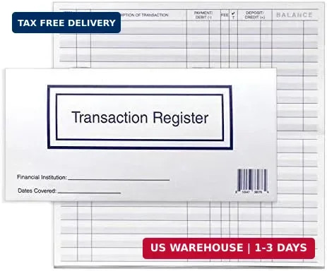 Checkbook Registers for Personal Checkbook, Transactions Ledgers, Pack of 10, 20