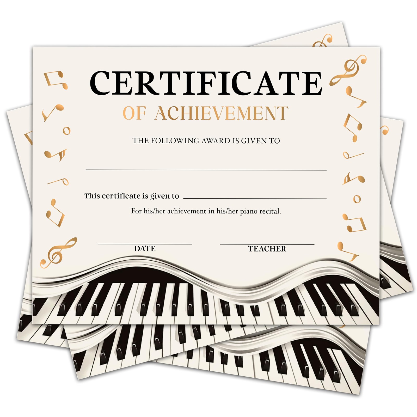 Music Award Certificates of Achievement, Recognition Certificate – 8 x