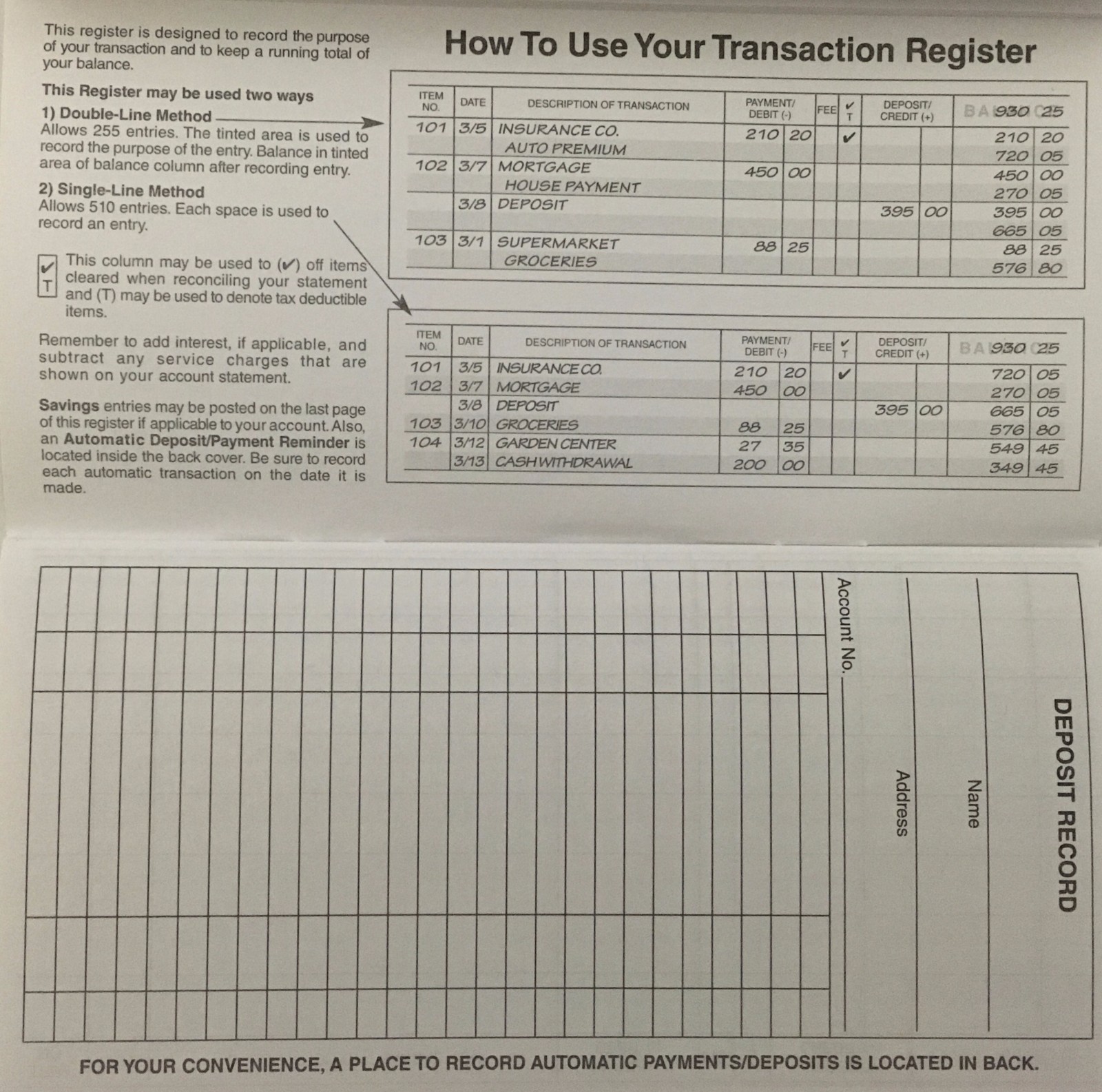 5 CHECKBOOK TRANSACTION REGISTERS CALENDAR 2023-2024-2025 CHECK BOOK TOP QUALITY