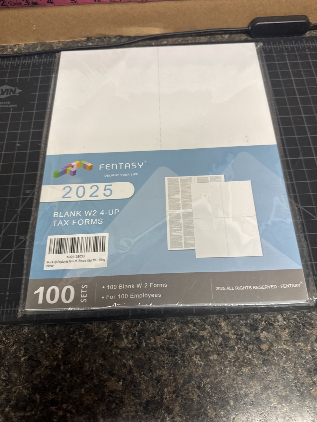 Fentasy 2025 Blank W2 4-Up Tax Forms 100 Sets