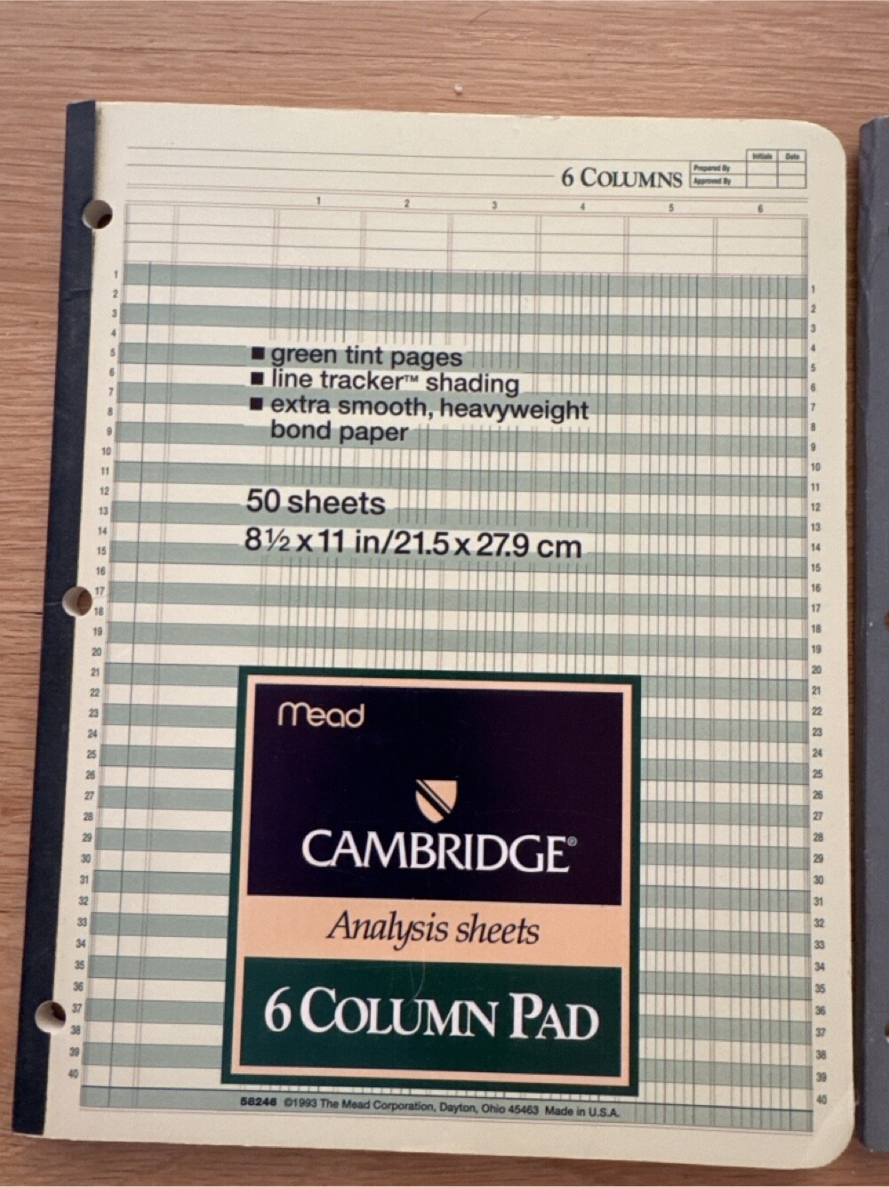 3 vintage Analysis Pad Sheets notebook form 12 column and 6 column partial used