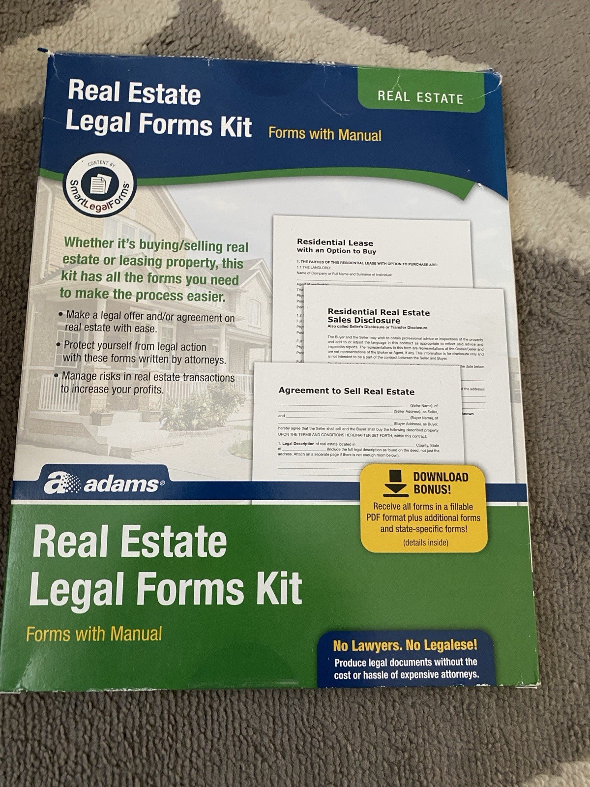 Real Estate Legal Forms Kit with Manual – Packs Adams PK418 Home House