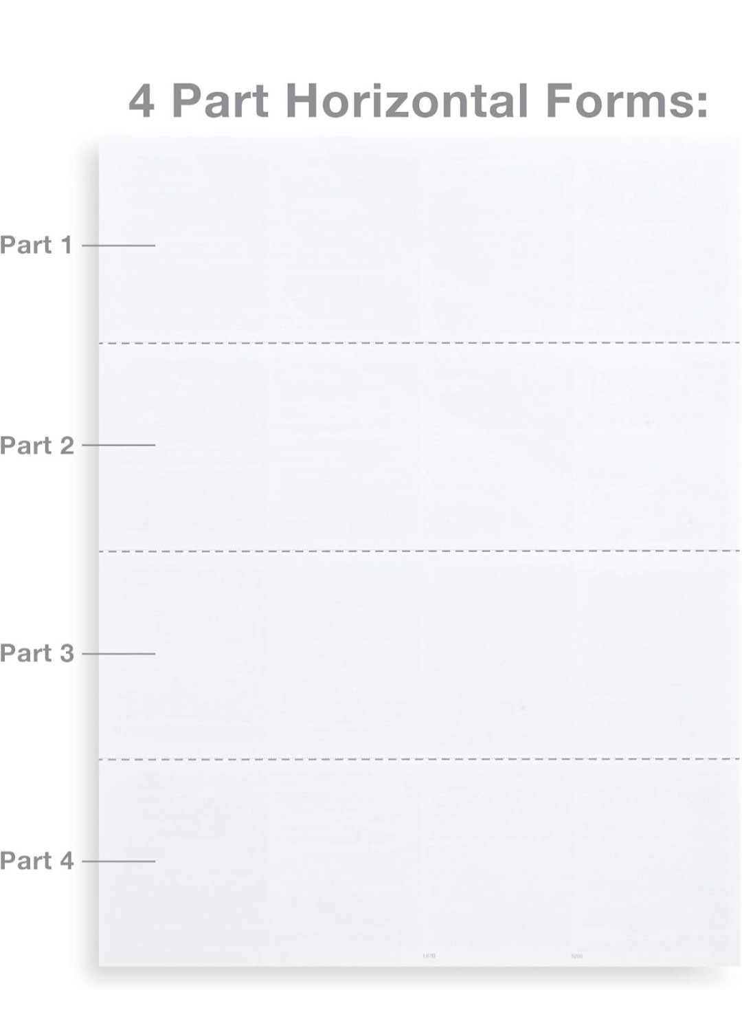 Blue Summit Blank W-2 4-Up Tax Forms 100 Sheets Horizontal Printer Compatible