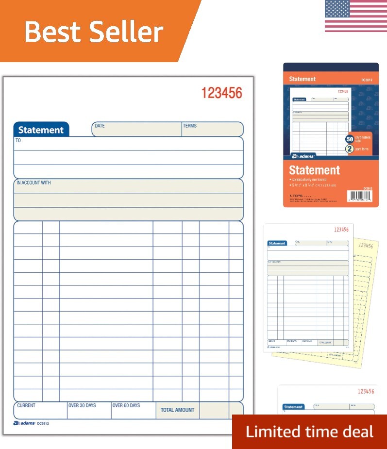 Effortless Record Keeping with Carbonless Statement Book, 3 Packs of 50 Forms