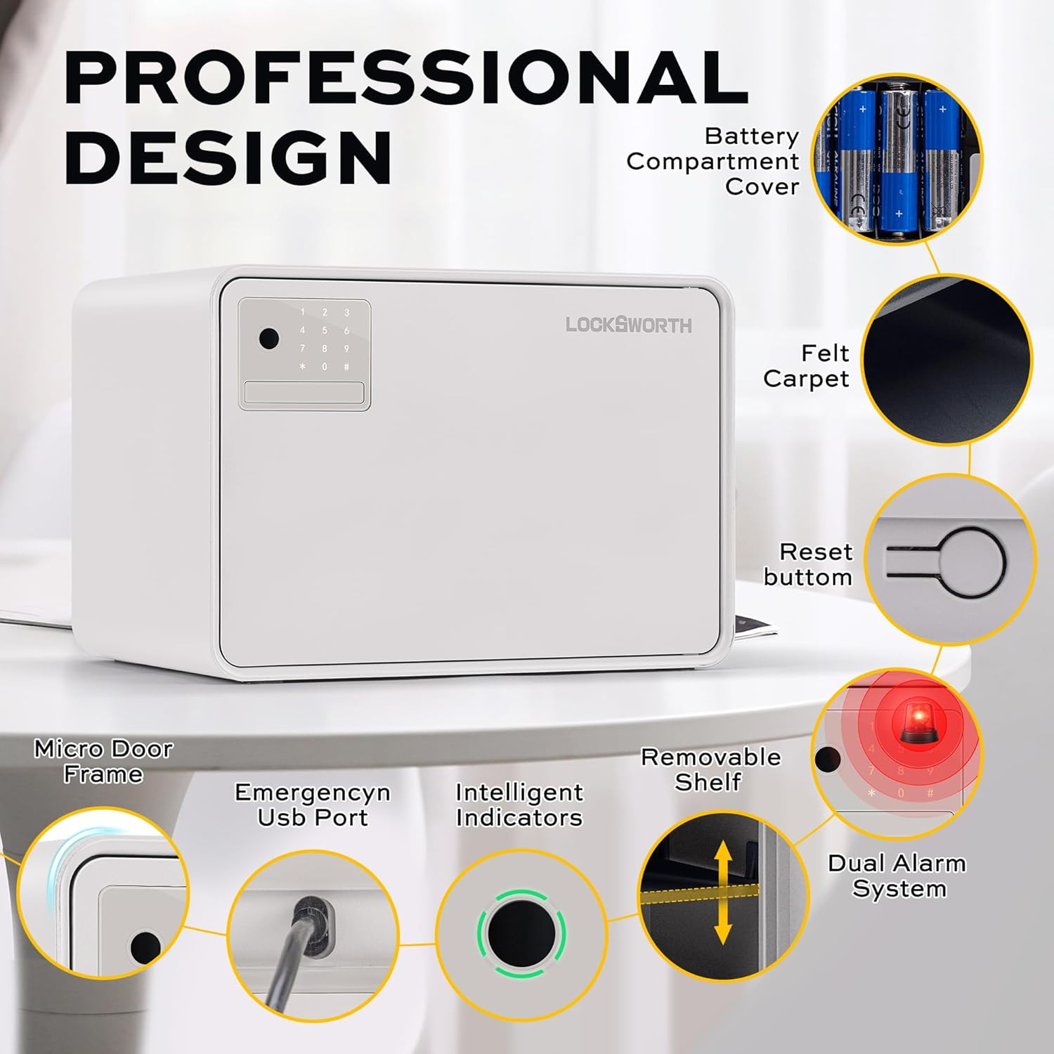 Biometric Safe for Home, 0.6 Cube Feet Auto-Open Fingerprint Safe with Touch Scr