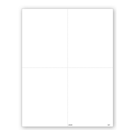 Blank Tax Forms:: 4-up W-2 100 sheets NO backer/instructions #TF5221 L4BLNB
