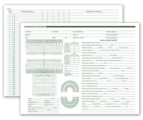 Dental Exam Record, Horizontal Format, 8.5″ x 11″ / #20097