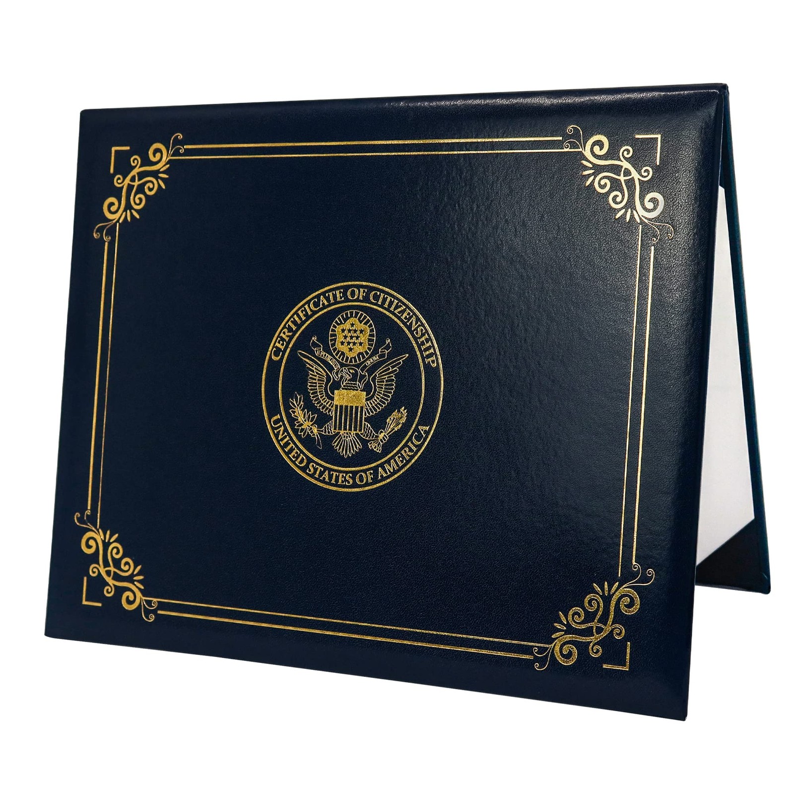 GraduationMall US Citizenship Certificate Holder Naturalization 8.5*11, Navy