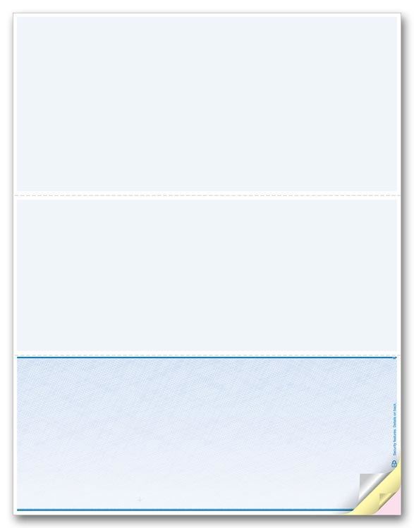 DLB833 Blank Laser Checks Bottom Format 8 1/2 x 11″ QTY 500