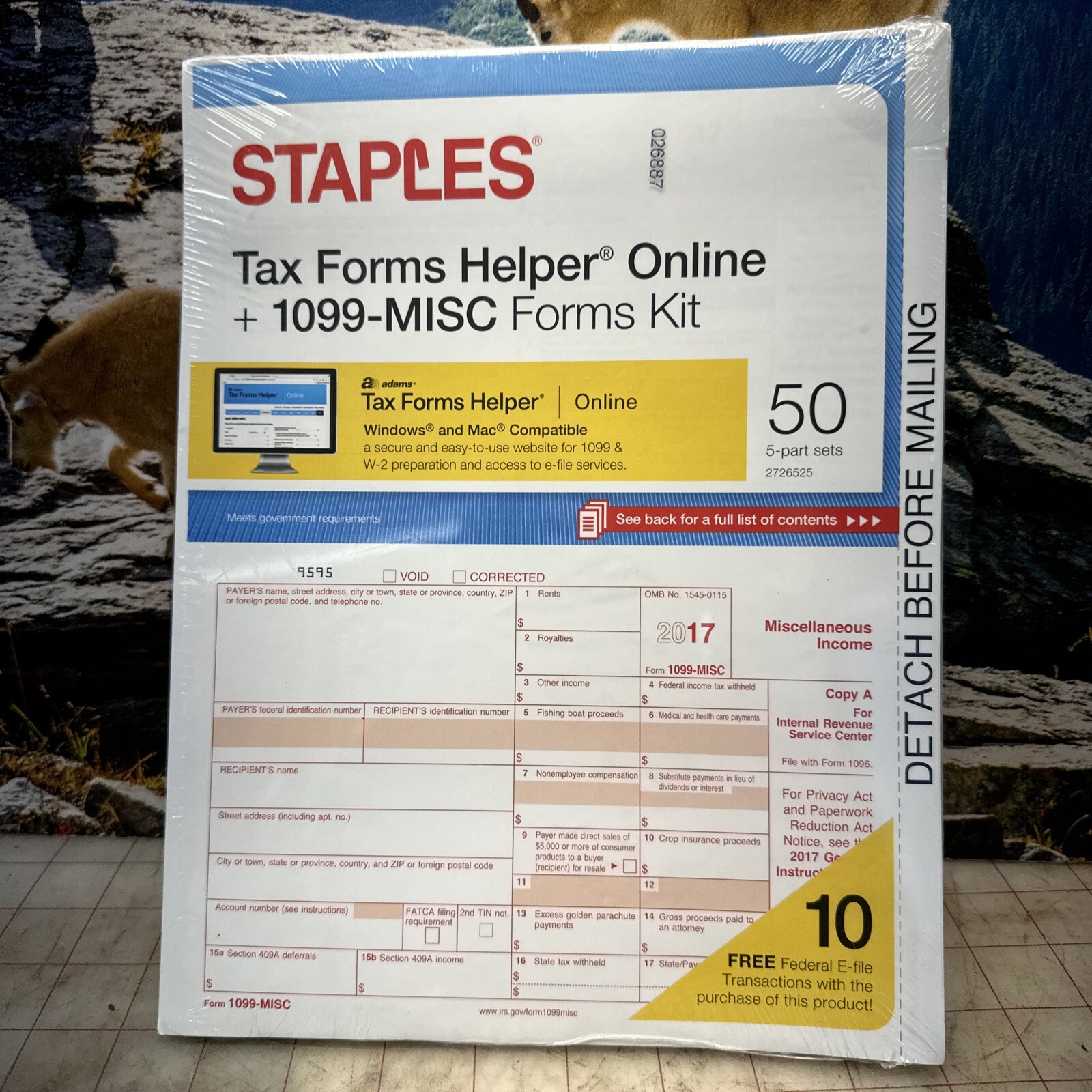Staples 2017 1099-MISC Forms tax form helper Online 50 5 piece sets PC / Mac USA