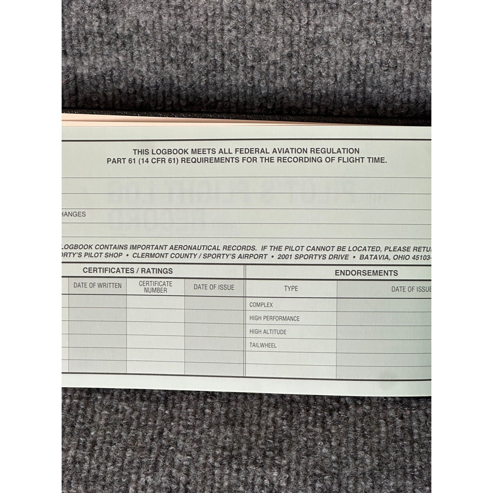 Vintage MCM Pilot’s Log and Record Book aviation logbook journal ephemera 9×5