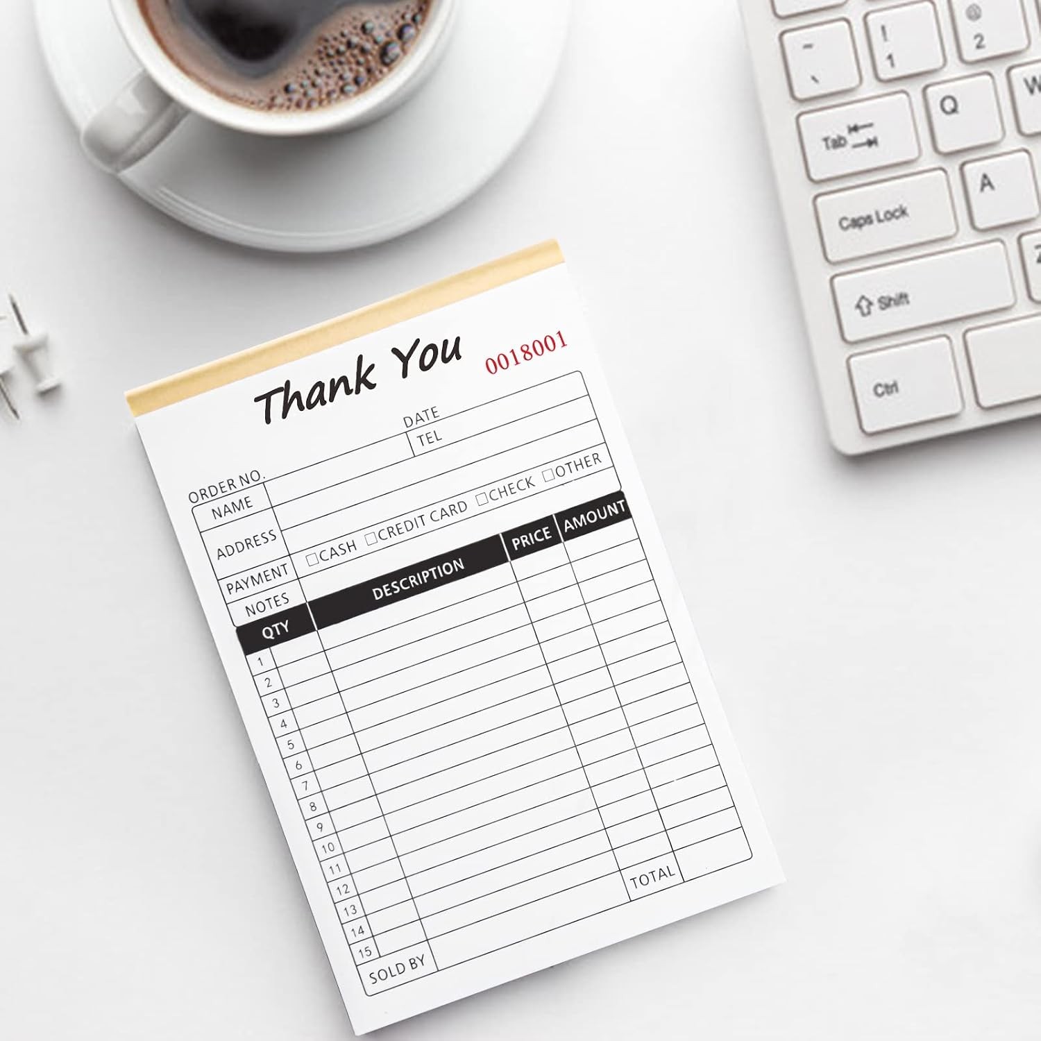 Carbonless 2 Part Receipt Book Order Forms for Small Business Receipt Books