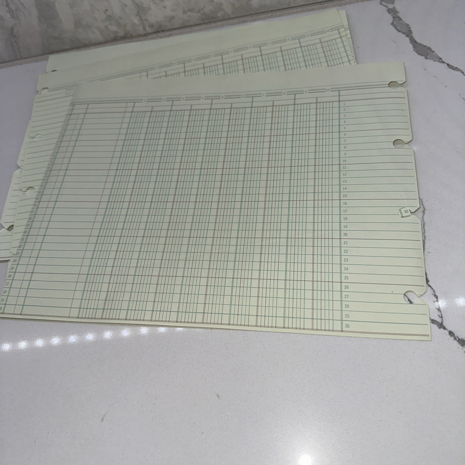 Wilson Jones G10-10A Columnar 26 Sheets 9 1/4 x11 7/8 Accounting Ledger Binder