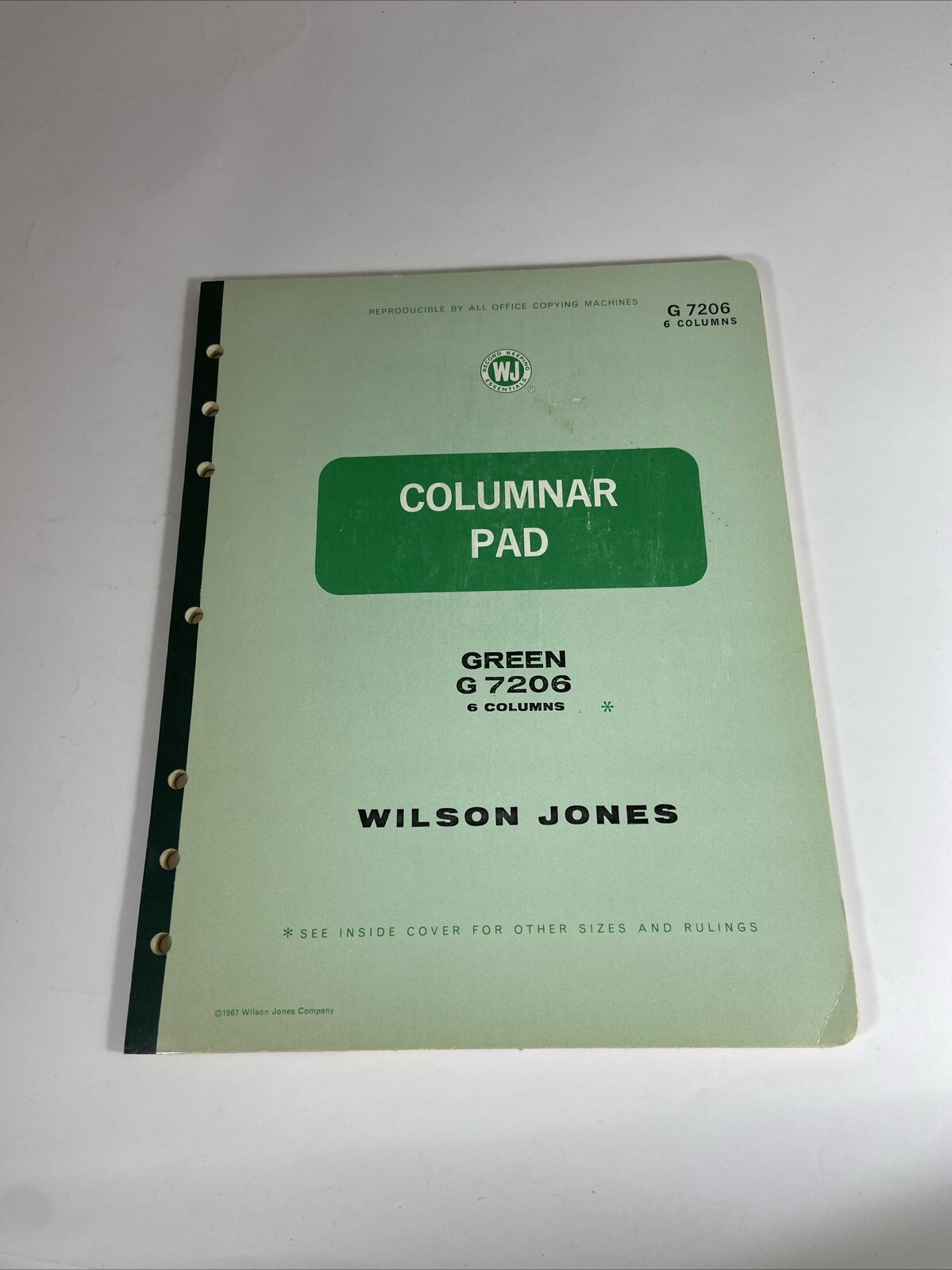 NEW VINTAGE 1967 Wilson Jones G7206 Columnar Pad 6 Column Green Analysis USA