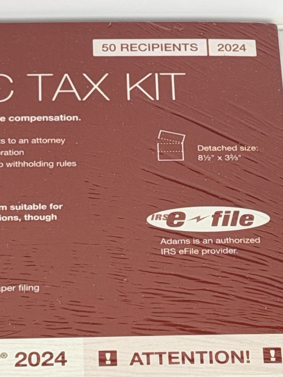 2024 1099 NEC Tax Kit 50 Recipients, 4 Part Sets, 10 Fed eFile, 1099 Envelopes