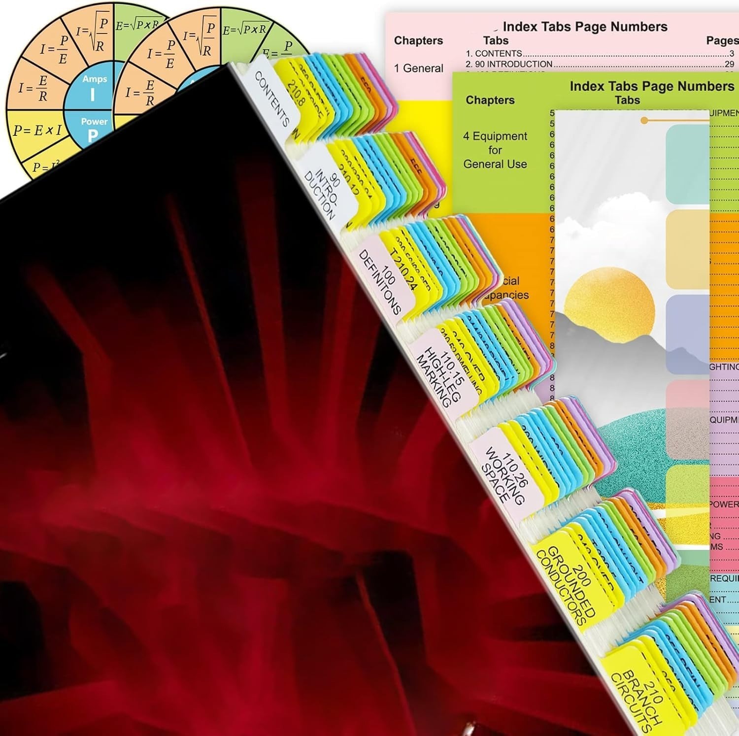 Mevisky Index Tabs for 2026 NEC Code Book – 134 Color-Coded Laminated Tabs