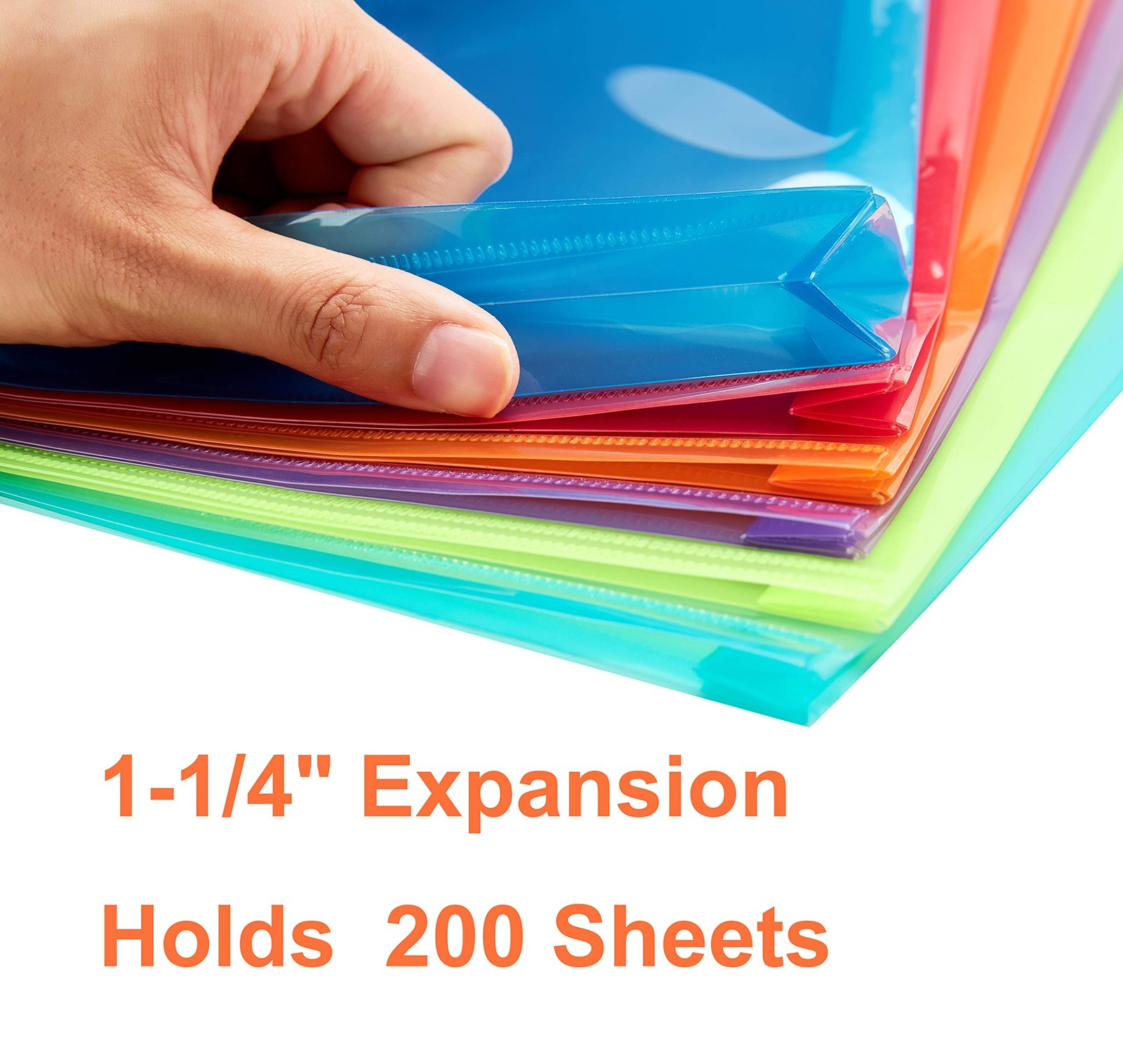 FANWU Plastic Legal Size Envelopes with String Tie Assorted Colors – 6 Pack