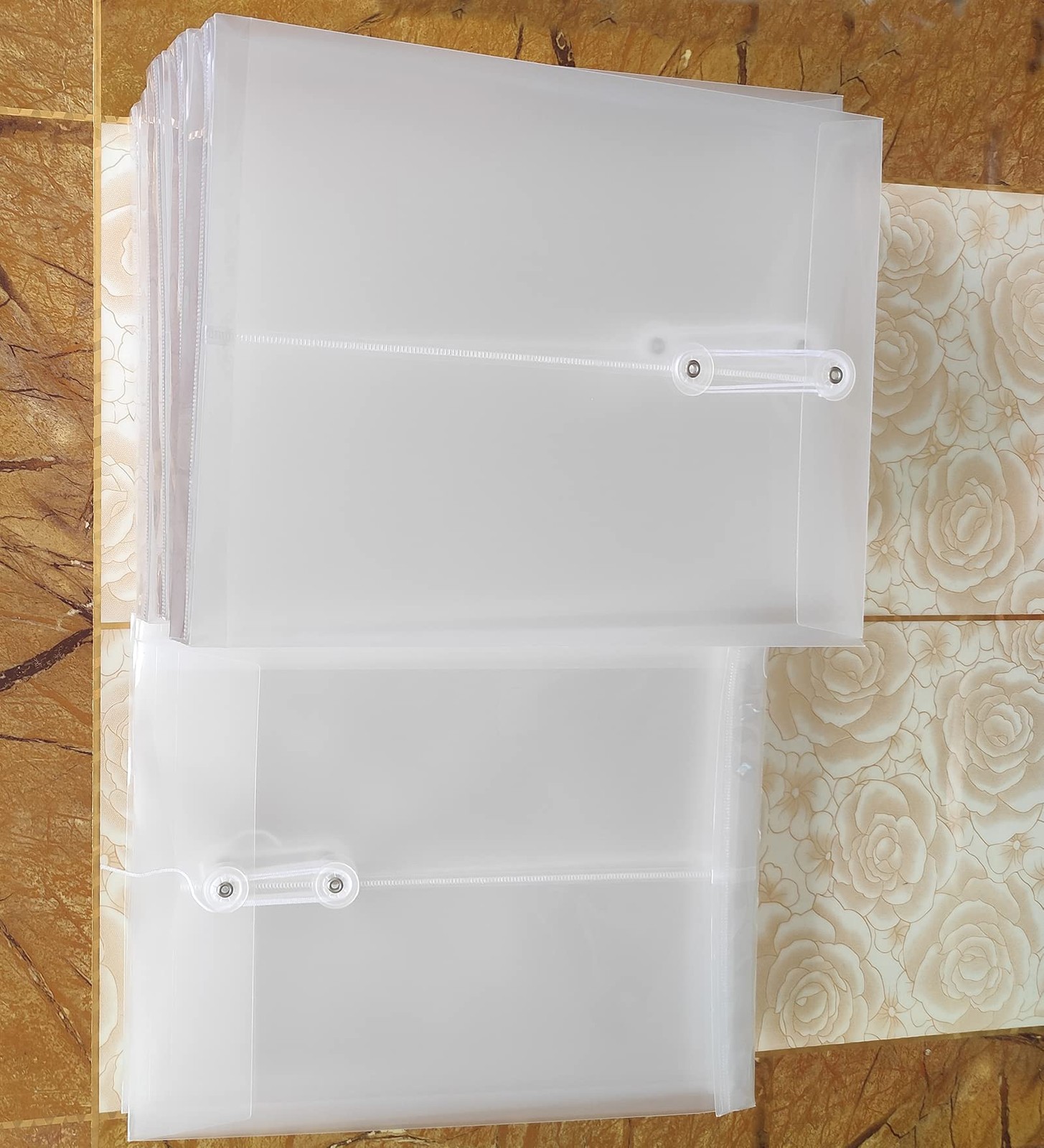 Letter A4 Size Poly String Envelope with Expandable Gusset,Clear Clear