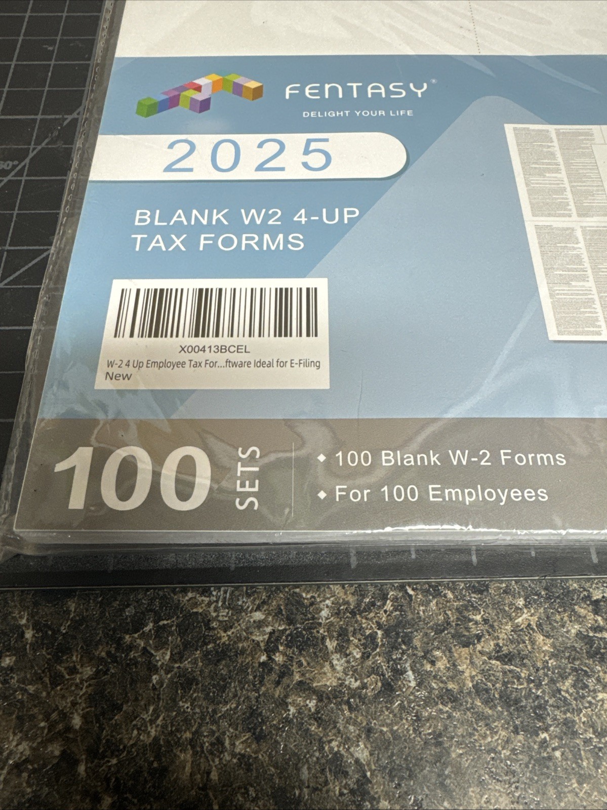 Fentasy 2025 Blank W2 4-Up Tax Forms 100 Sets