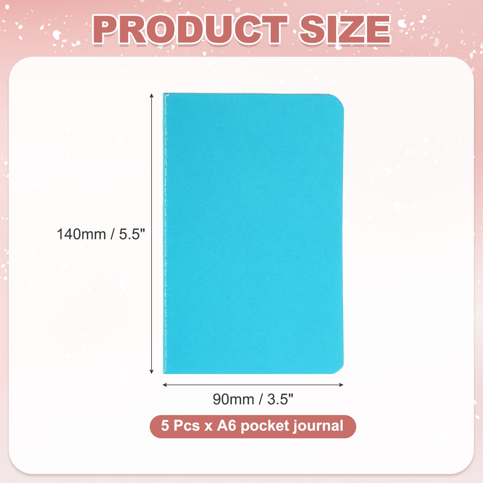 5 Pack A6 Notebook, A6 Journal Mini Notebook Pocket Kraft,Blue