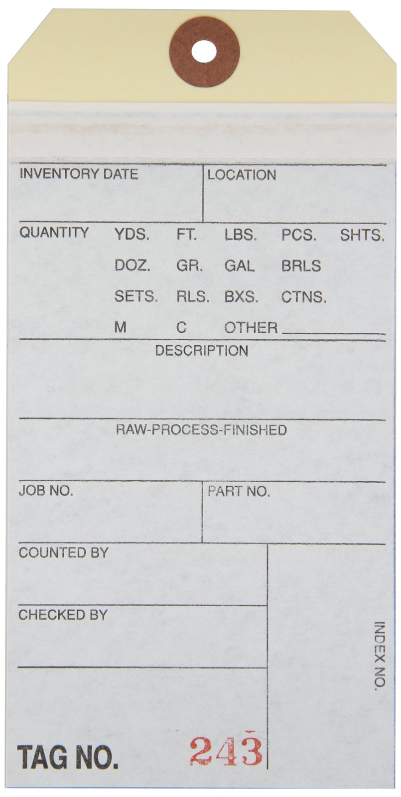 Inventory Tags with Printed Carbon Top Sheet #8 6 1/4″ x 3 1/8″, Consecutivel…