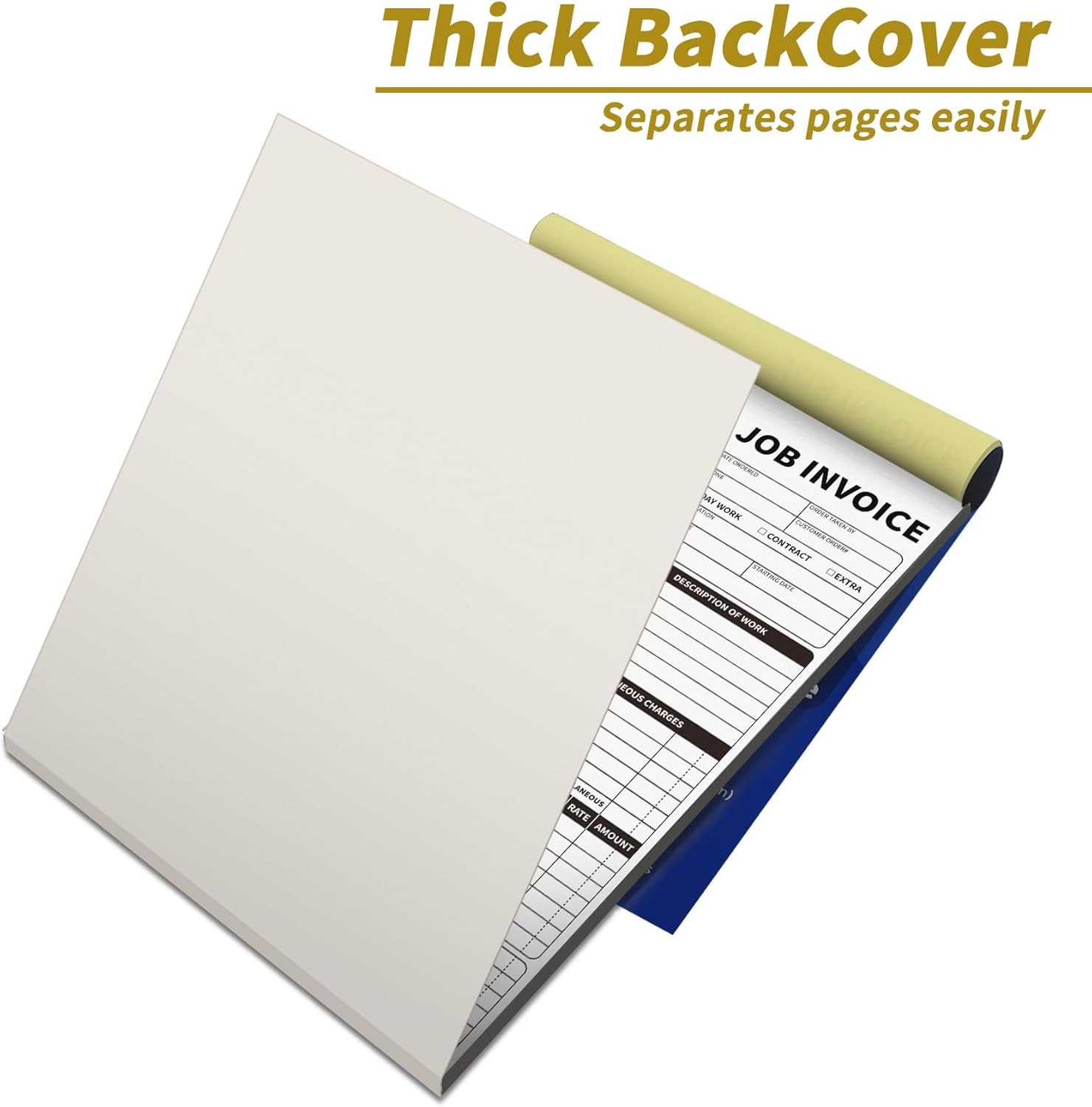 Carbonless Work Order Forms,7.5 x 11 inches Invoices for Small Business,Sales Or