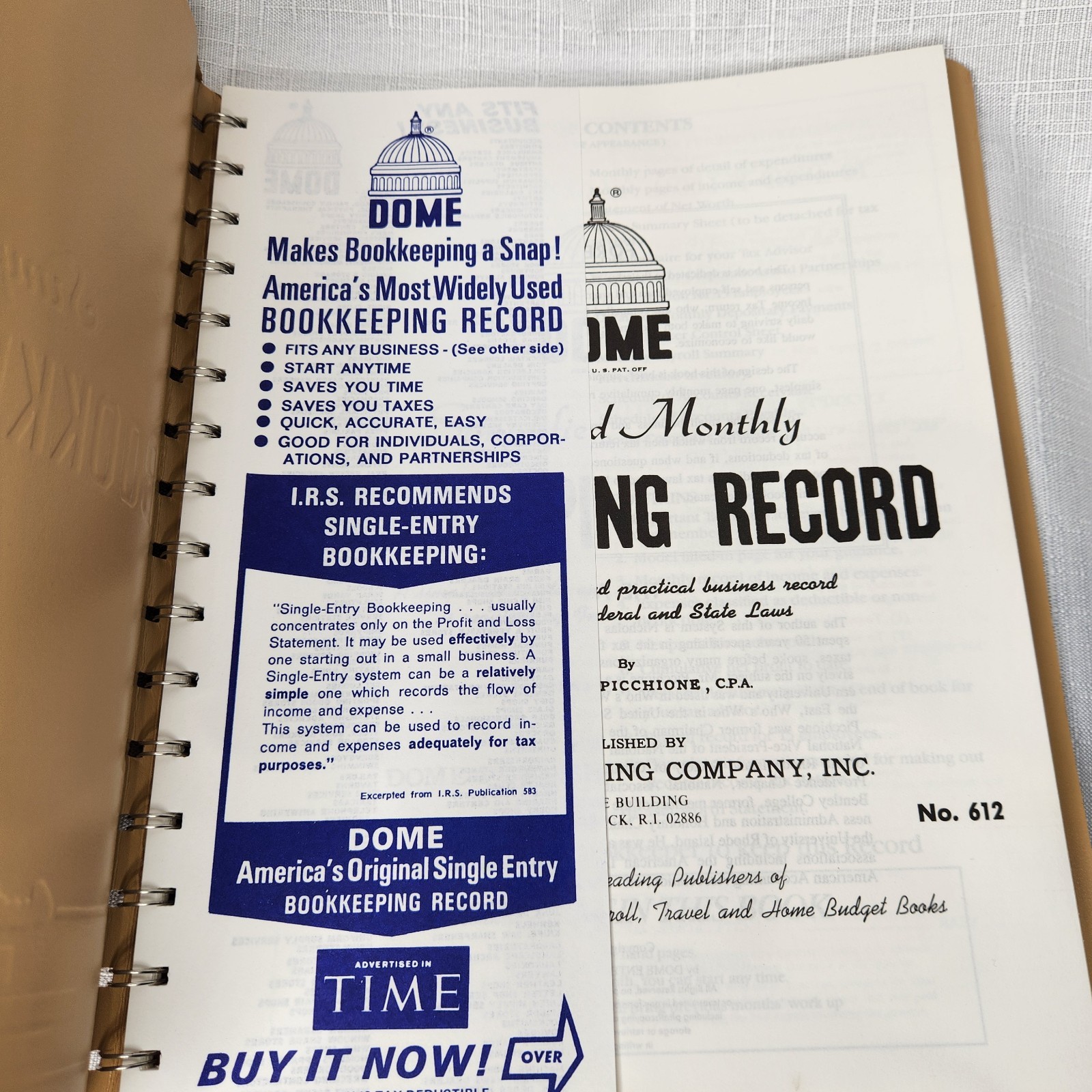 Dome Simplified Monthly Bookkeeping Record Accounting 8.75″ X 11.25″ Lot of 2