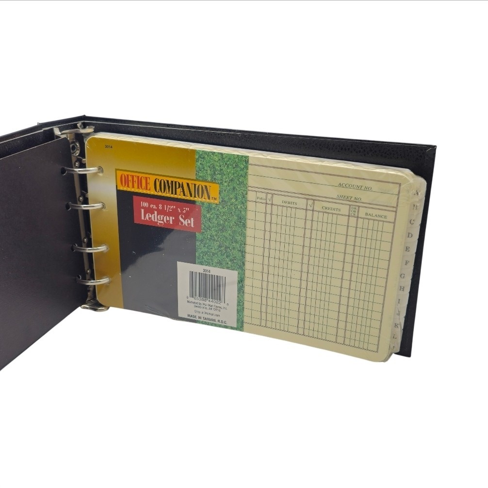 Vintage Ledger Binder 4 Ring Hardcover A-Z Tabs Office Companion / Walmart NOS