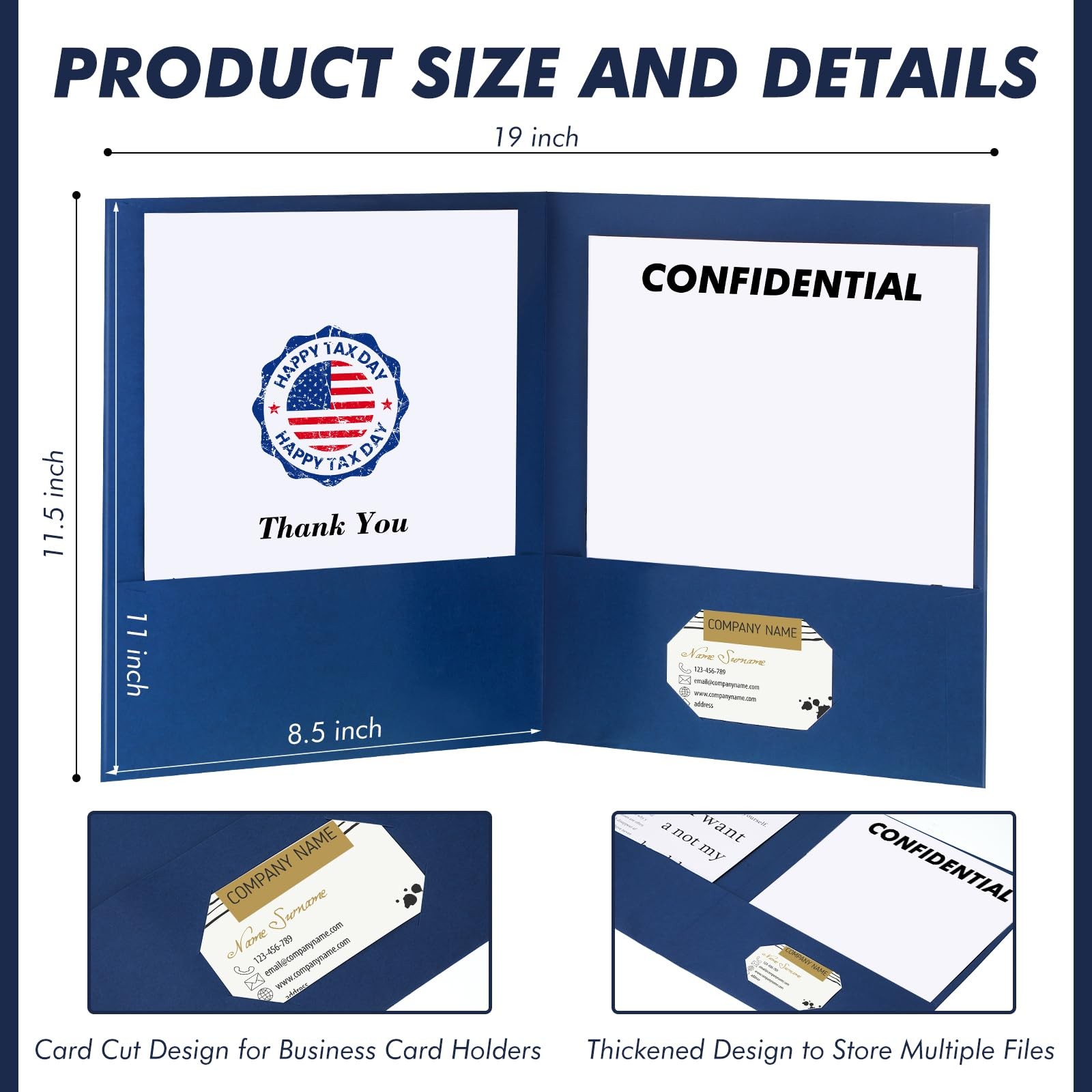 20 Pcs Tax Return Folders Bulk – Letter Size 2 Pocket Folders with Gold Print…
