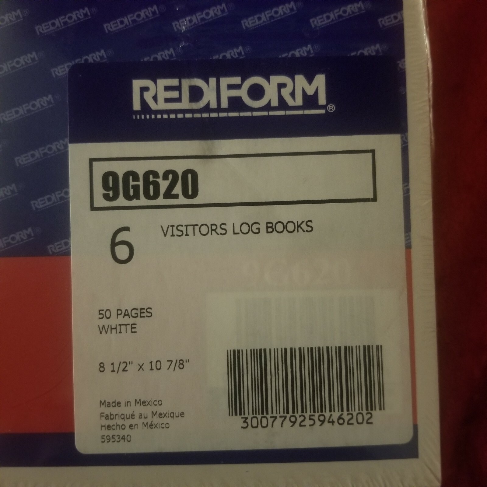 Rediform 6 PACK Visitors Log Book Wirebound White 11 x 8.5 Inches 50 Pages 9G620
