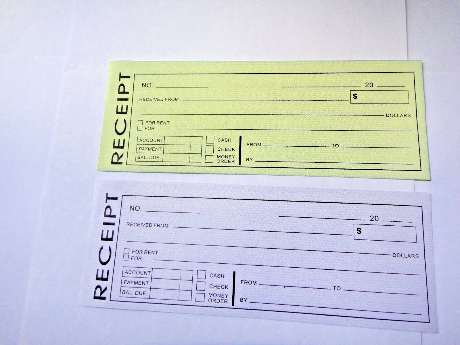 Carbonless Cash Money Rent receipt record book 2 part 50 sets duplicate copy