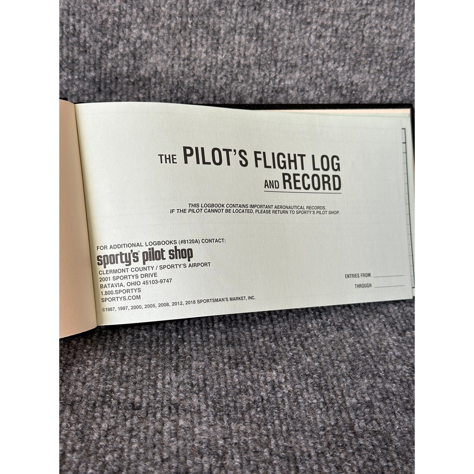 Vintage MCM Pilot’s Log and Record Book aviation logbook journal ephemera 9×5