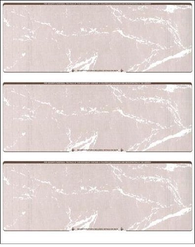 100 Sheets – 300 Checks Blank Check Stock Paper – Brown – Three (3) on a Page